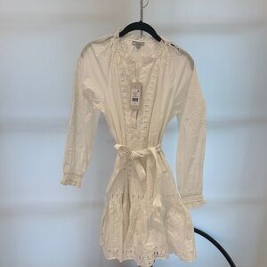 Rails White Long Sleeve Dress